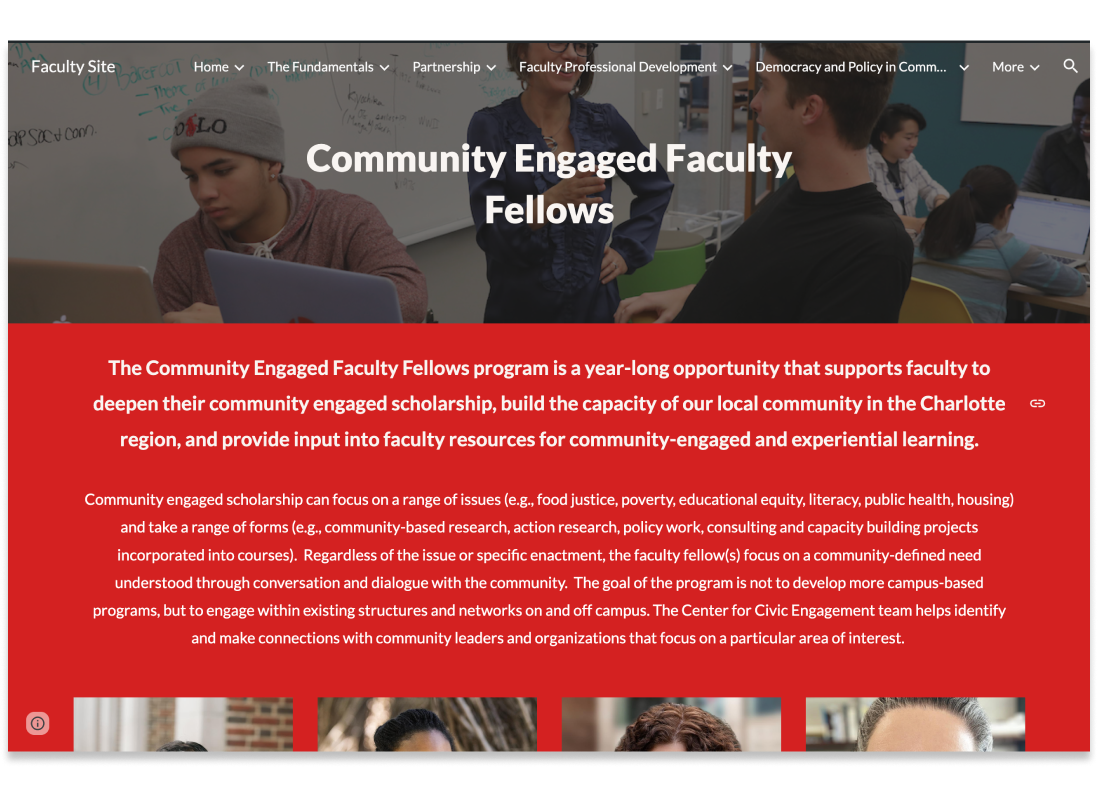 Community Engaged Faculty Fellows Page