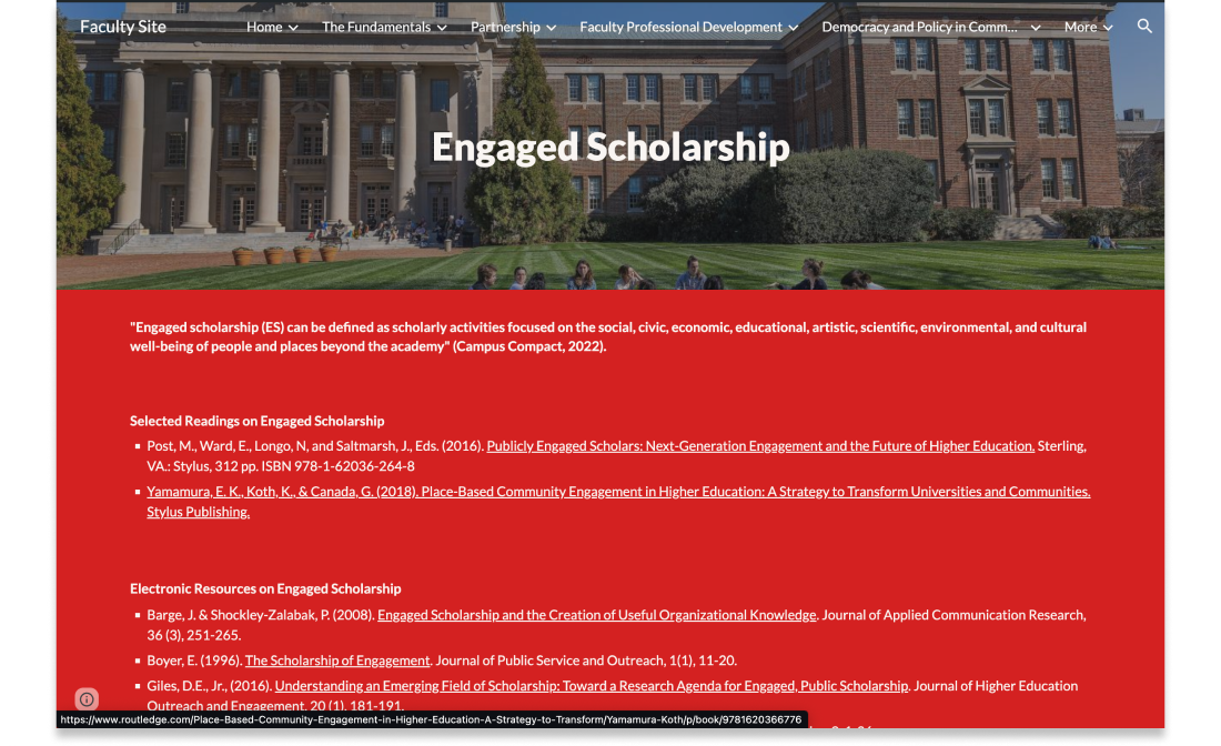 Engaged Scholarships Page